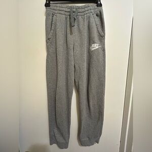 Nike Youth Heather Gray Fleece Joggers with White Logo & No Size Tag